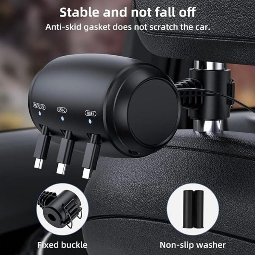 Ikhwan Hub Car Fast Charging Station for Backseat Passengers Compatible with iPh